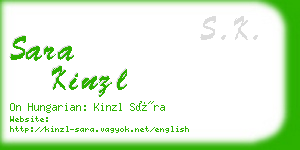 sara kinzl business card